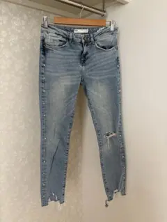 美品 ZARA ストレッチパールデニム　size38