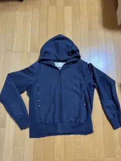 sacai シフォンドッキングバックフリルデザイン ジップパーカー