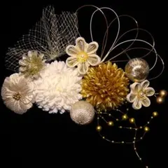 和装 髪飾り S 白丸花 成人式 結婚式 卒業式 振袖 袴