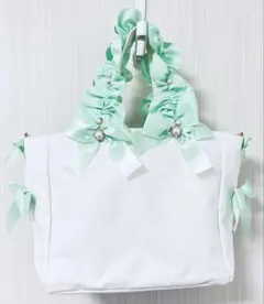 ザッカマート 痛バ A4 2WAYパールハンドルフリルトートバッグ ミント