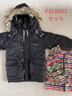 エフオーキッズ ダウンジャケット 90センチ アウター  パーカー セット 美品