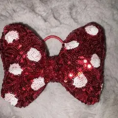 ミニーちゃん リボン ヘアゴム 赤