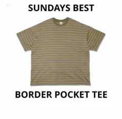 SUNDAYS BEST BORDER POCKET TEE オリーブ M