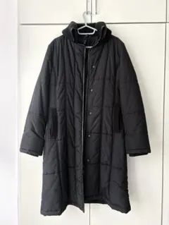 ZARA BASICブラック キルティングジャケット ロング丈