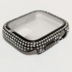 AppleWatchケース 45mm 黒色 キラキラ 強化ガラス