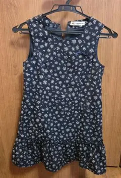 ネイビー 花柄 ノースリーブ ワンピース 130cm