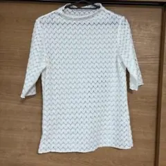 ホワイト 半袖トップス レース