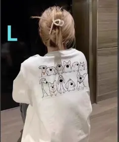 新品 ワンちゃん 犬ちゃん Tシャツ ゆったりシルエット シャツ L