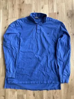 ラルフローレンポロ　ラガーシャツ 青 コットン