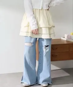 【新品タグ付き】Kastane コットンフリルミニスカート アイボリー