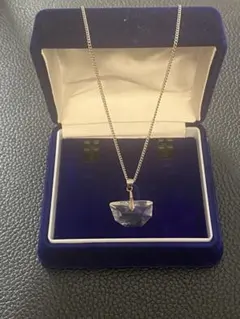 遺品整理シルバー クリスタルペンダント ネックレス