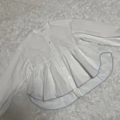極美品 yori ヨリシャイニーパフブラウス 36 ホワイト ギャザー 