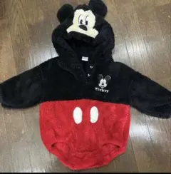 なりきりミッキーロンパース　futafuta ふわふわ　バースデイ防寒　80