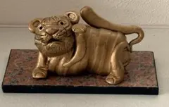 招き猫 ゴールド 虎 置物 陶器 インテリア 金運 縁起物 在銘