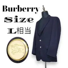 バーバリー テーラードジャケット 紺ブレ 金ボタン シャドーホース