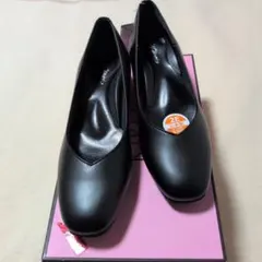 ブラックプレーンパンプス 22cm 2E 3.5cm