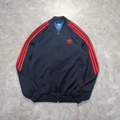 ✨2017年製！adidas トラックジャケット M ネイビー レッドのサムネイル