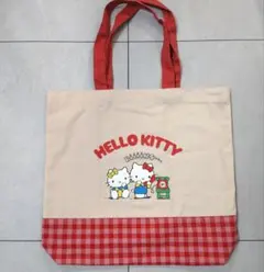 ハローキティ トートバッグ レッド チェック