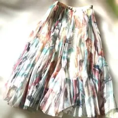 H&M】春夏＊シフォン プリーツ フレアスカート 36
