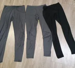 HEATTECH レギンス 3枚セット SとM グレー ブラック