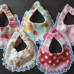 メルちゃん レース付きスタイ２枚セット（柄おまかせセット）