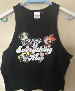 POWERPUFF GIRLS ノースリーブ トップス ブラック M