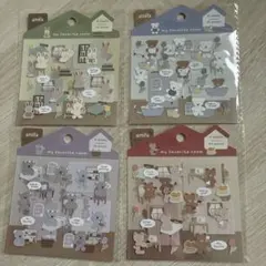 amifa ミニシートシール 4シート アニマルお部屋デコ 4種セット