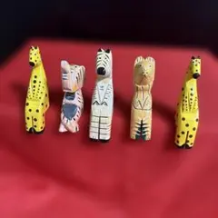 木製おすわり置物　6体セットのサムネイル