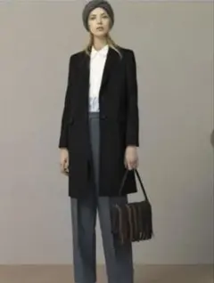 TOMORROWLAND 上質チェスターコート黒