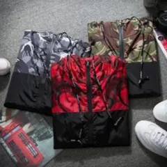 迷彩柄 【 XL レッド】 大人気 マウンテンパーカー