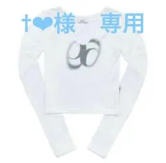 as'on ホワイト 長袖Tシャツ グラフィックプリント