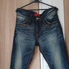 ダークブルー ストレートレッグデニム