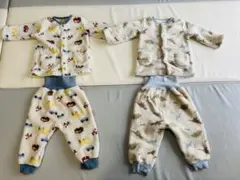 車　恐竜　フリース モコモコ パジャマ 子ども用 80センチ　2着