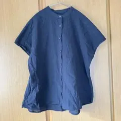 無印良品　楊柳ブラウス フレンチスリーブM-Ｌ　黒