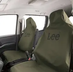 新品 Lee カーシートカバー 防水 撥水 2枚 グリーン 車用　運転席　助手席