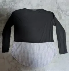 ★カットソー★Tシャッ★長袖★黒とストライプ