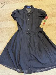 美品 ブルーレーベル クレストブリッジ ワンピース チェック ベルト 38