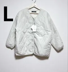 しまむら OFALO キルトジャケット L ホワイト アイボリー