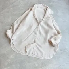 美品✨《ガリャルダガランテ》リネン100%シアーシャツゆったりブラウス 