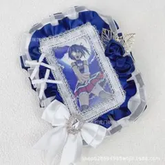 硬質ケースデコ 痛ロゼット トレカケース B8 白*青