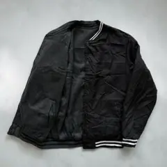 新品✨リバーシブル スタジャン メンズ(M)ブラック×グレー 2WAY 中綿入り