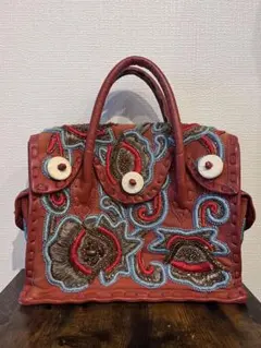 【レア】グレースコンチネンタル　カービングトライブス 刺繍バッグ