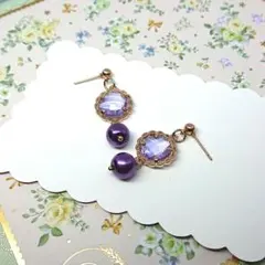 No.310☆サークル（パープル） ピアス イヤリング マスクチャーム