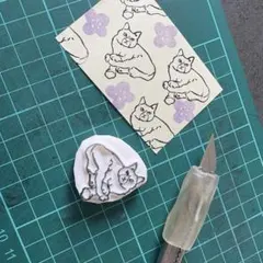 消しゴムはんこ＊猫②