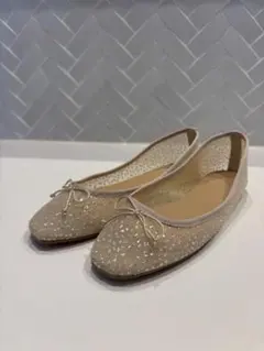 【値下げ中!】ROPE' PICNIC 　ビジュー付きベージュバレエシューズ