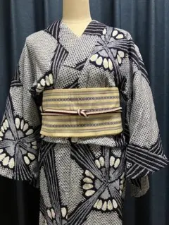雨の日セール【新品 紗 レアアンティーク】大きな羽根に矢絣、大正
