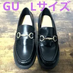 GU ブラックローファー ゴールド金具付き　Lサイズ
