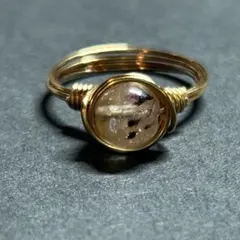 WR544 天然石 パワーストーン ワイヤーリング カコクセナイトインシトリン