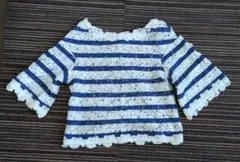 【予約品】ミュベール　花柄　総レース　ボーダー　カットソー　半袖　トップスのサムネイル