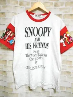 PEANUTS SNOOPY スヌーピー キャラ袖入り 珍品 Tシャツ